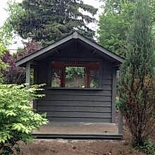 8 x 8 medium classic with a bar and 4 foot gable porch. 